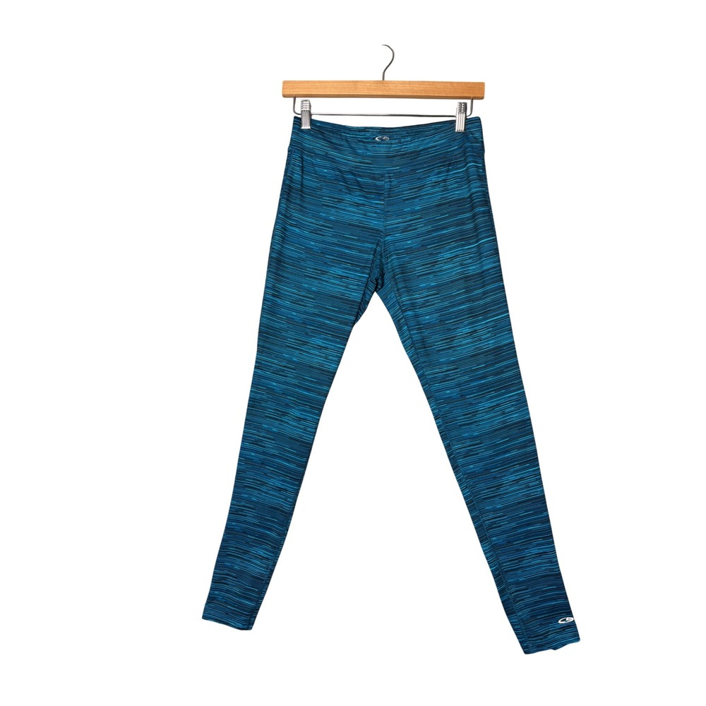 C9 by Champion Womens Leggings Medium Blue Space Dye Duo Dry Athletic Sporty